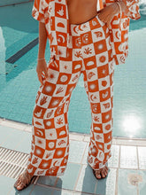 Pantalones anchos con estampado de sol de tarde